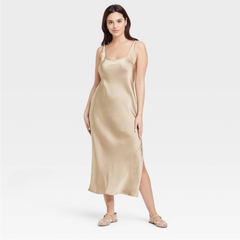 Sealed in bag Women's Maxi Slip Dress - Tan L